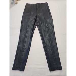 Ann Taylor Ankle Pants, Side Zip,Sz SP, Black Vegan Leather Legging, NWOT